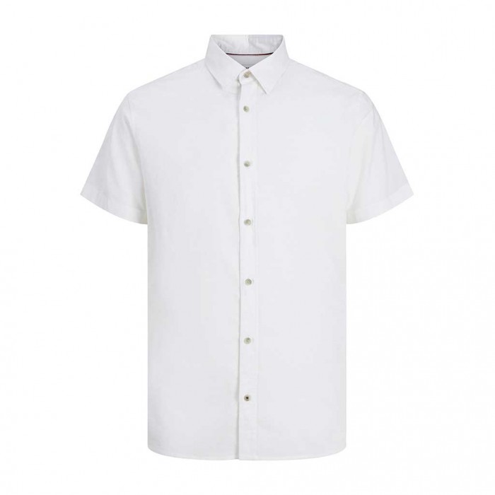 JACK & JONES  JJPIERRE SLUB SHIRT SS WHITE