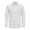 JACK & JONES  JJJOE PRINT SHIRT LS SS25 WHITE