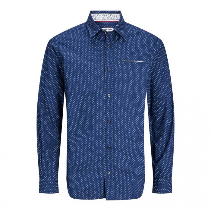 JACK & JONES  JJEREMY DETAIL SHIRT LS NOOS BLUE