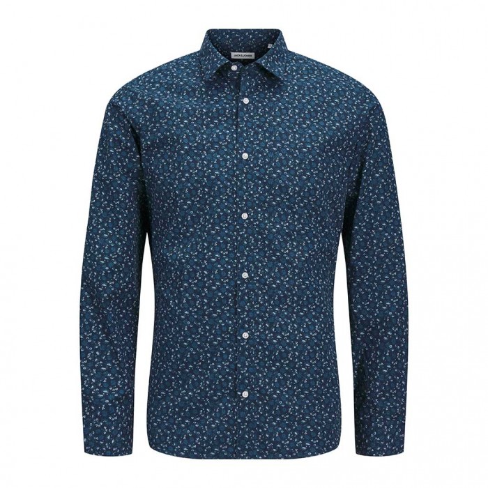 JACK & JONES JJJOE PRINT SHIRT LS SS25 BLUE