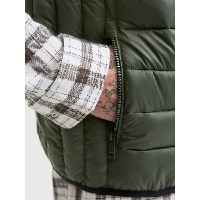 JACK & JONES  JJEBRADLEY LIGHT BODYWARMER COLLAR NOOS GREEN