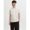 JACK & JONES JJEBREEZE LINEN BLEND SHIRT S/S SN WHITE JACK & JONES JJEBREEZE LINEN BLEND SHIRT S/S SN WHITE