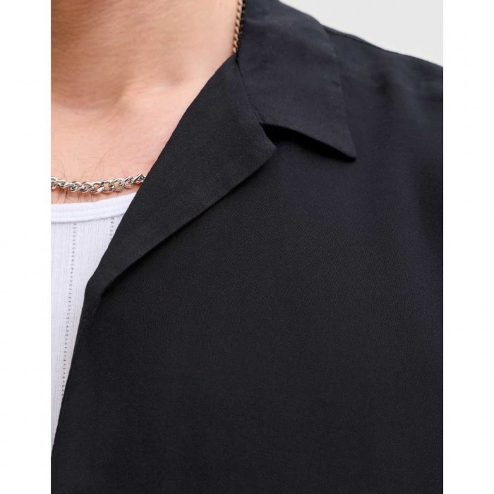 JACK & JONES JJEJEFF RESORT SOLID SHIRT SS SN BLACK