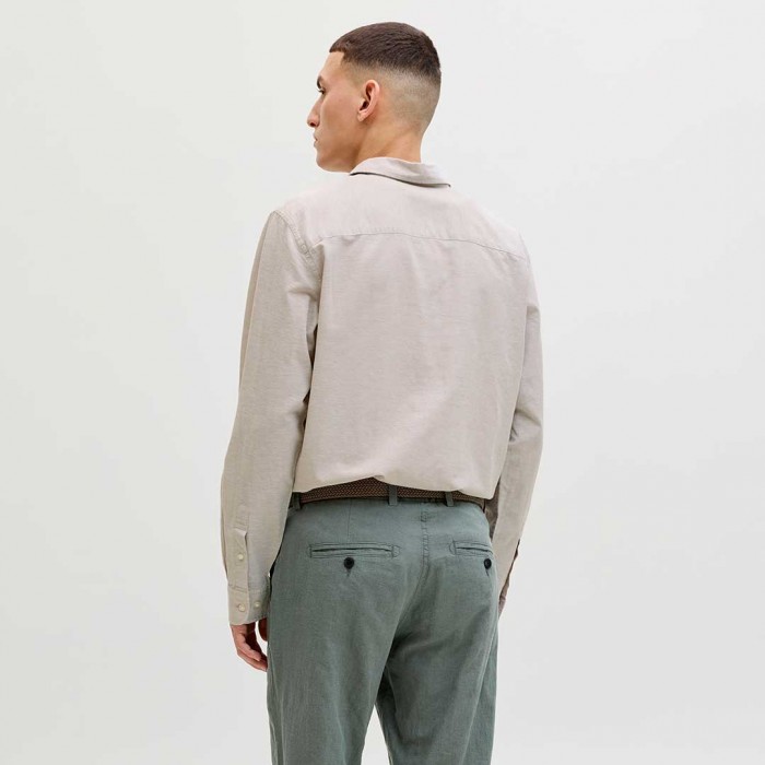 JACK & JONES JJEBREEZE LINEN BLEND SHIRT L/S SN BEIGE