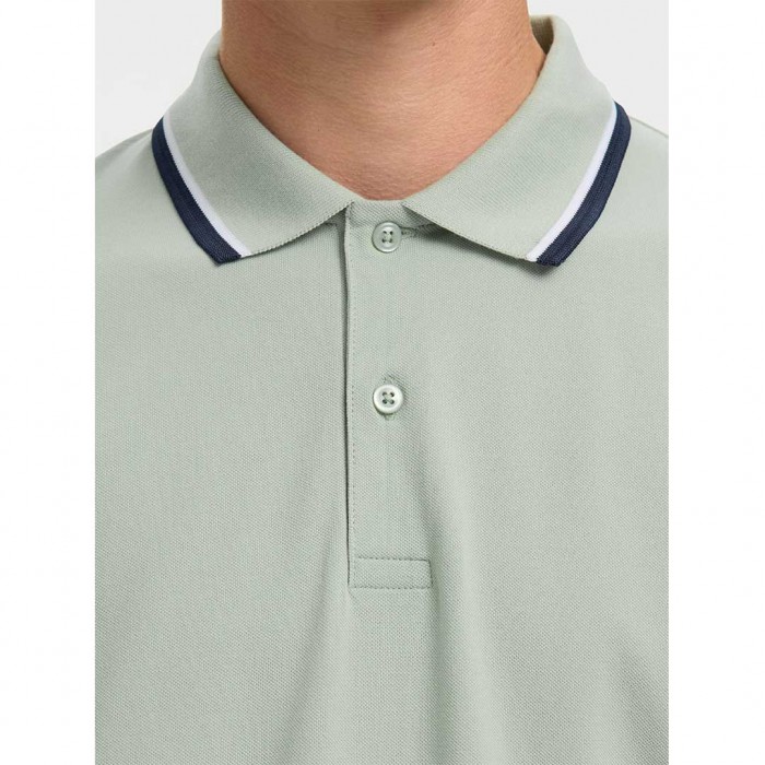 SELECTED SLHSLIM-ATLAS SPORT SS POLO NOOS GREEN