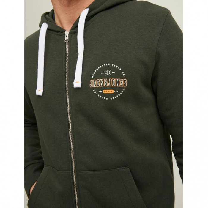 JACK & JONES ZIPPED HOODIE GREEN / ROSIN