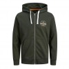 JACK & JONES ZIPPED HOODIE GREEN / ROSIN