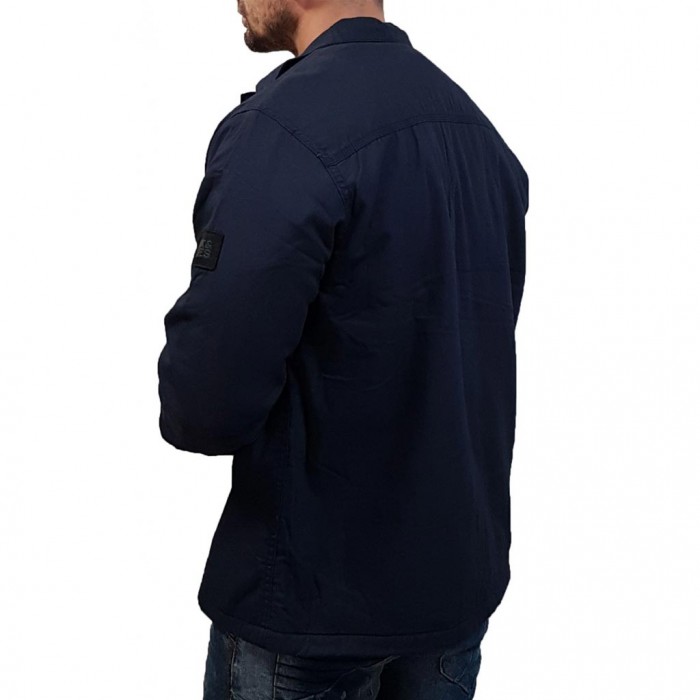 JACK & JONES  JCOBEN CLASSIC TEDDY OVERSHIRT L/S - NAVY BLAZER