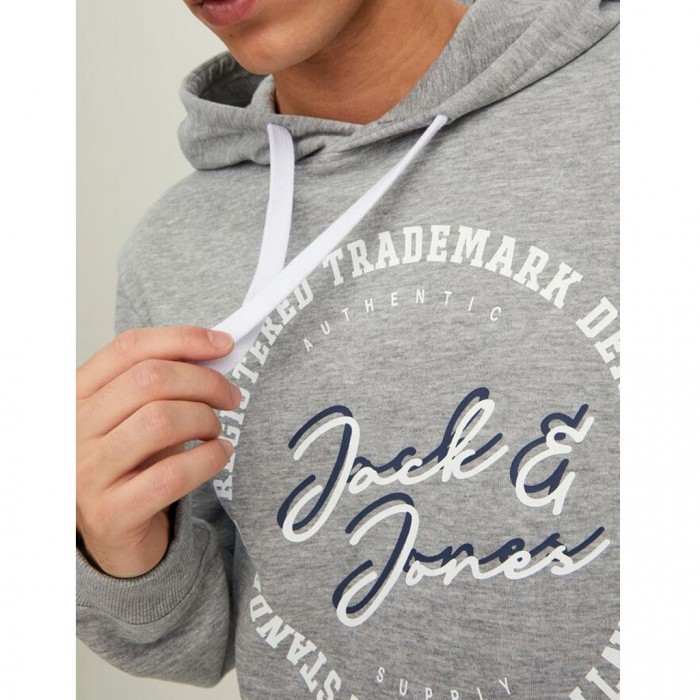 JACK & JONES LOGO HOODIE GREY / LIGHT GREY MELANGE