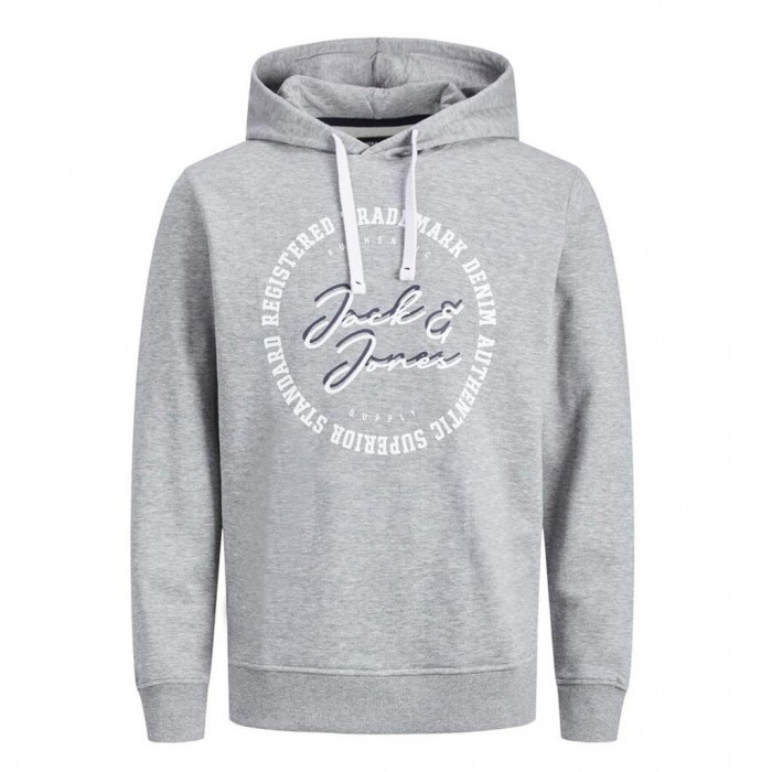 JACK & JONES LOGO HOODIE GREY / LIGHT GREY MELANGE