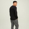 JACK & JONES TEXTURED KNITTED PULLOVER BLACK