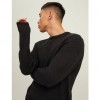 JACK & JONES TEXTURED KNITTED PULLOVER BLACK