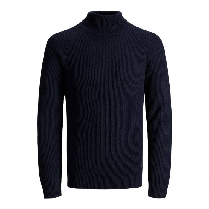 JACK & JONES  JJPANNEL KNIT ROLL NECK PRE NAVY BLAZER