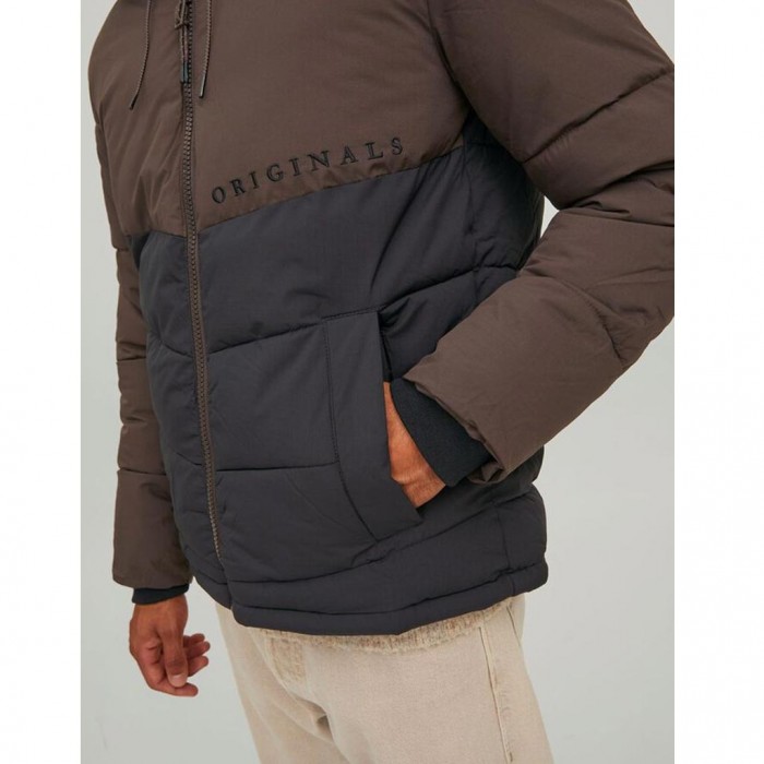 JACK & JONES HOODED PUFFER JACKET BROWN / SEAL BROWN