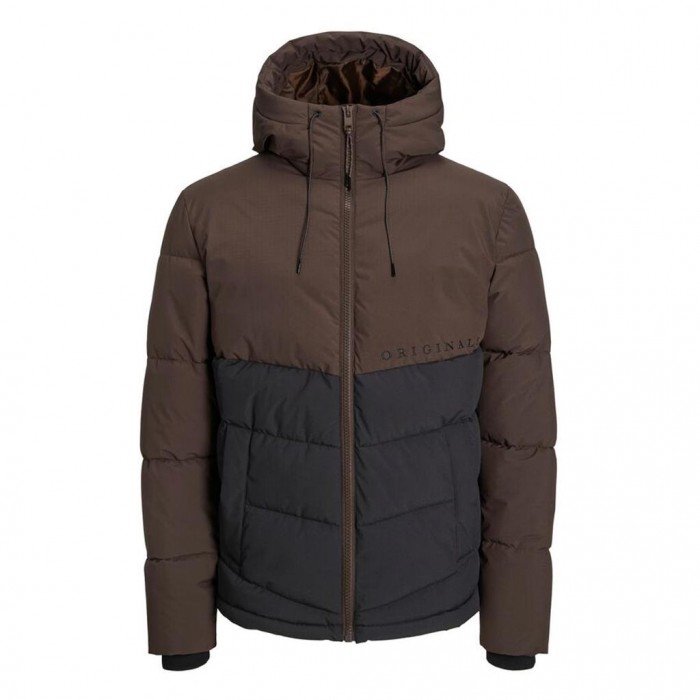 JACK & JONES HOODED PUFFER JACKET BROWN / SEAL BROWN