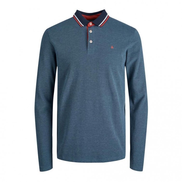 JACK & JONES PAULOS LONG-SLEEVED POLO BLUE / DENIM BLUE