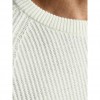 JACK & JONES RIBBED CREW NECK KNITTED PULLOVER WHITE