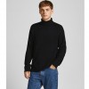 JACK & JONES JJPANNEL KNIT ROLL NECK PRE BLACK