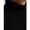 JACK & JONES JJPANNEL KNIT ROLL NECK PRE BLACK