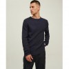 JACK & JONES TEXTURED KNITTED PULLOVER BLUE / NAVY BLAZER