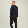 JACK & JONES TEXTURED KNITTED PULLOVER BLUE / NAVY BLAZER