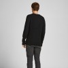 JACK & JONES RIBBED CREW NECK KNITTED PULLOVER BLACK