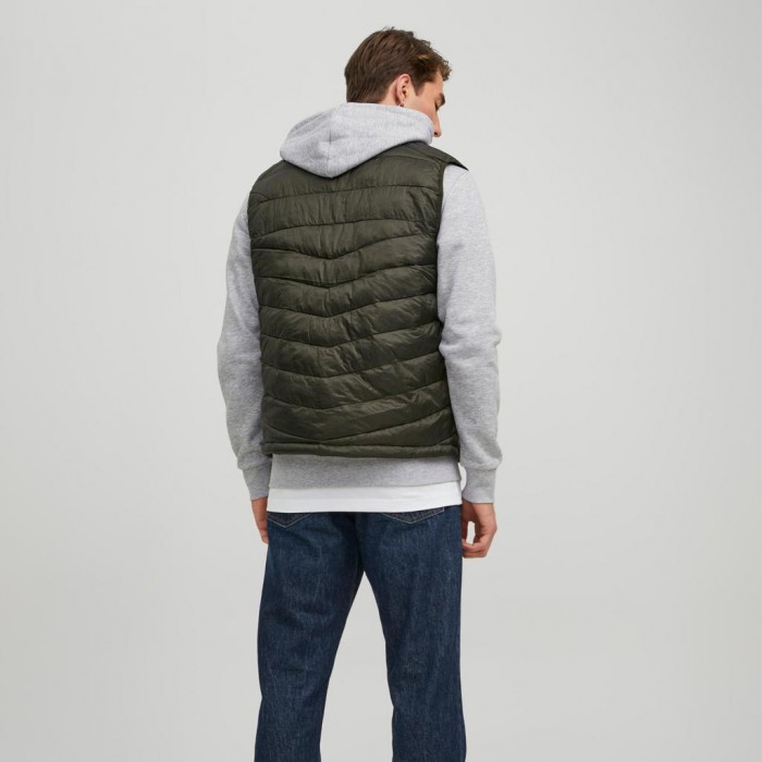 JACK & JONES  JJEHERO BODYWARMER COLLAR NOOS GREEN