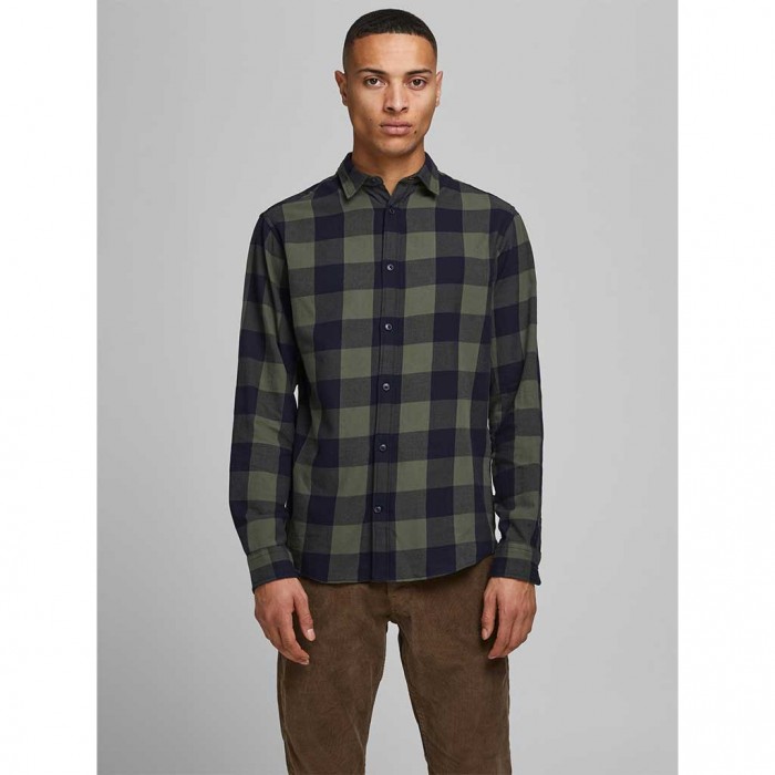 JACK & JONES  JJEGINGHAM TWILL SHIRT L/S NOOS GREEN