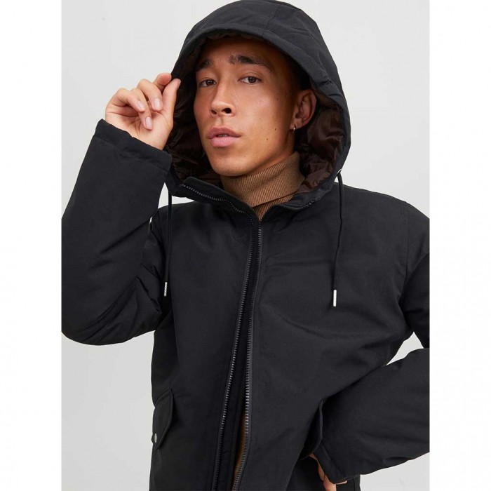 JACK & JONES  JJLOOP PARKA JACKET BLACK