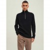 JACK & JONES JPRCCPERFECT KNIT HALF ZIP SN BLACK