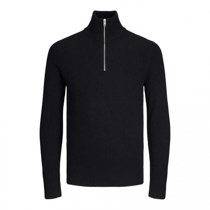 JACK & JONES JPRCCPERFECT KNIT HALF ZIP SN BLACK