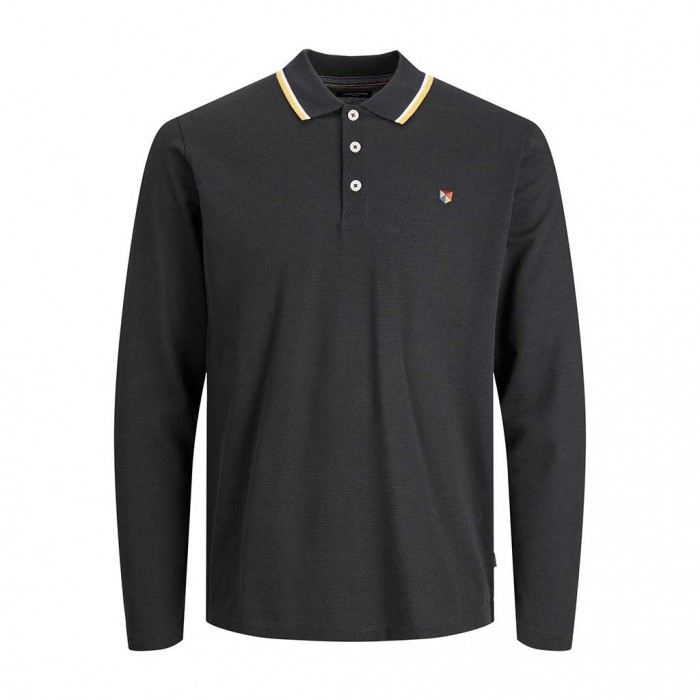 JACK & JONES  JPRBLUWIN POLO LS BLACK