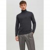 JACK & JONES  JJEEMIL KNIT ROLL NECK NOOS DARK GRAY