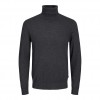 JACK & JONES  JJEEMIL KNIT ROLL NECK NOOS DARK GRAY