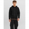 JACK & JONES  JJEBRADLEY SWEAT ZIP HOOD NOOS BLACK