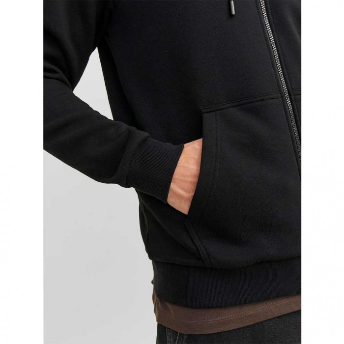 JACK & JONES  JJEBRADLEY SWEAT ZIP HOOD NOOS BLACK