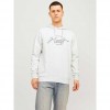 JACK & JONES  JJFERRIS SWEAT HOOD GREY MELANGE