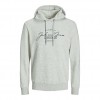 JACK & JONES  JJFERRIS SWEAT HOOD GREY MELANGE