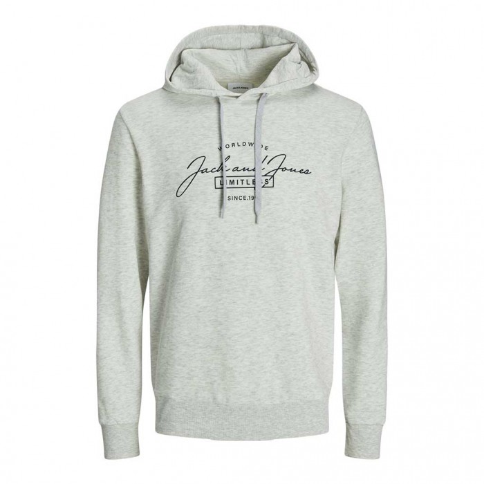 JACK & JONES  JJFERRIS SWEAT HOOD GREY MELANGE