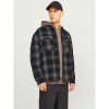 JACK & JONES JCOTHEO CORDUROY CHECK OVERSHIRT LS BLACK/GRAY