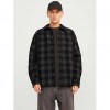 JACK & JONES  JJZAC HEAVY BRUSHED OVERSHIRT LS BLACK/GRAY