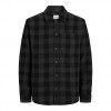 JACK & JONES  JJZAC HEAVY BRUSHED OVERSHIRT LS BLACK/GRAY