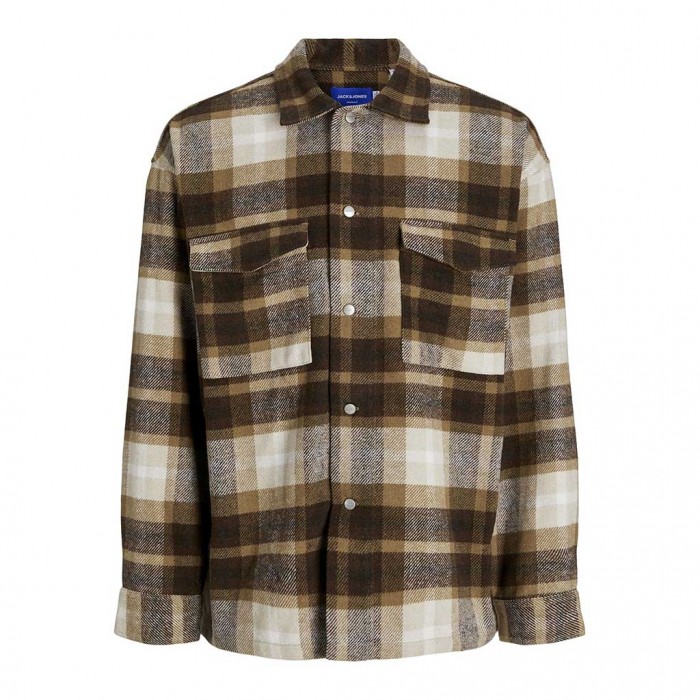 JACK & JONES JORVESTERBRO CHECK OVERSHIRT LS SN BROWN