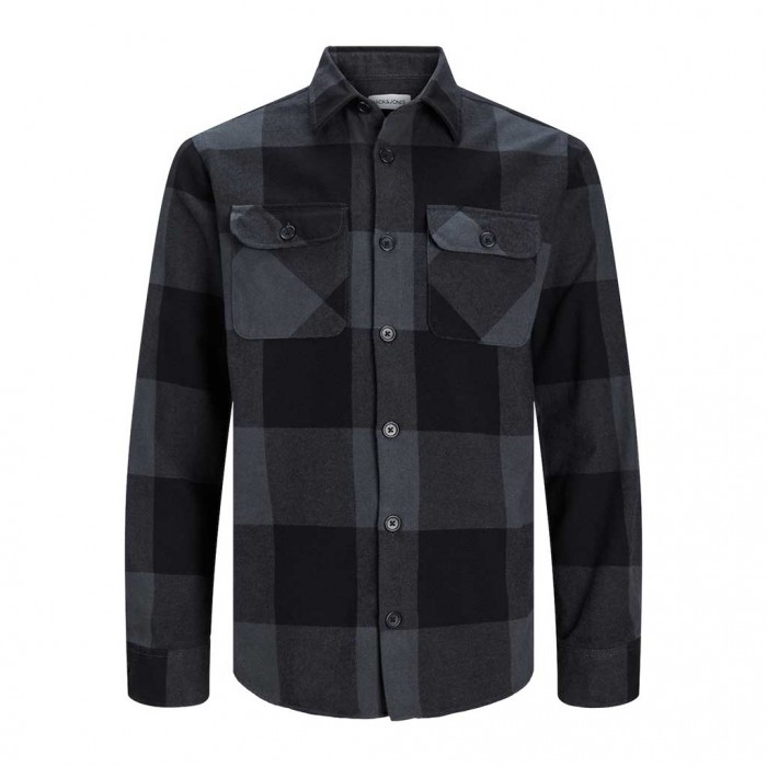 JACK & JONES JJEDARREN OVERSHIRT LS NOOS BLACK/GREY