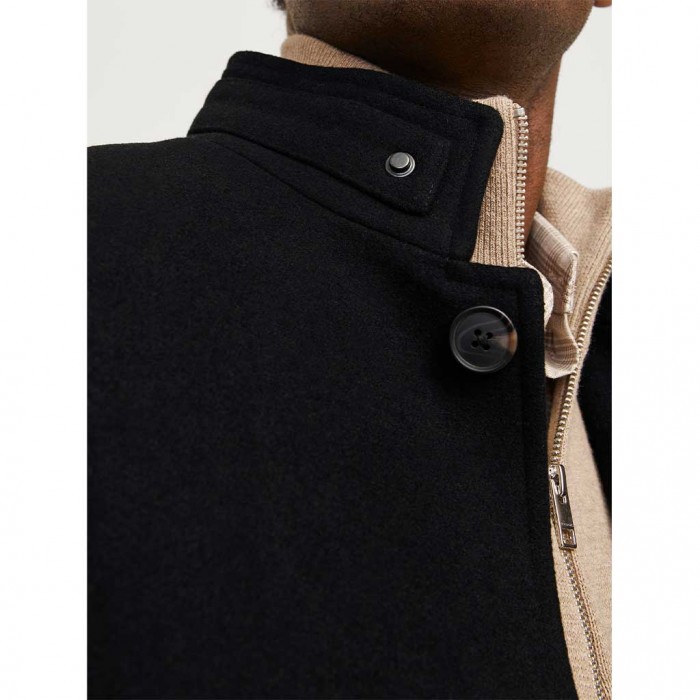 JACK & JONES JJEMELTON WOOL COAT SN BLACK