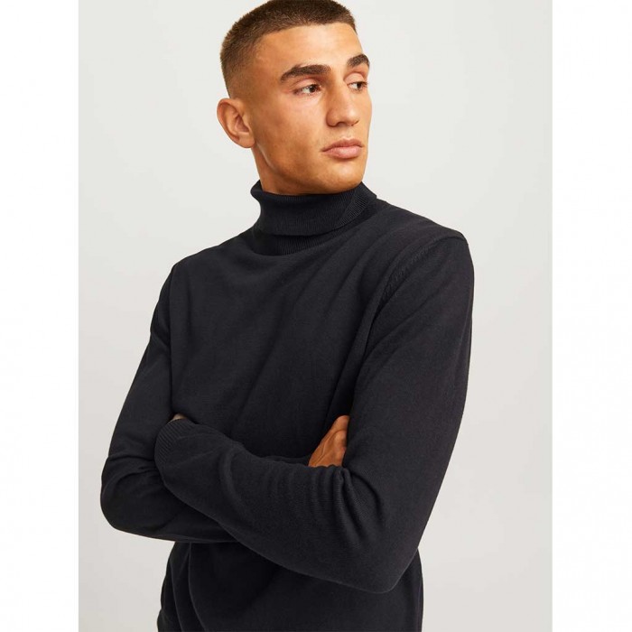 JACK & JONES JJEBASIC KNIT ROLL NECK NOOS BLACK