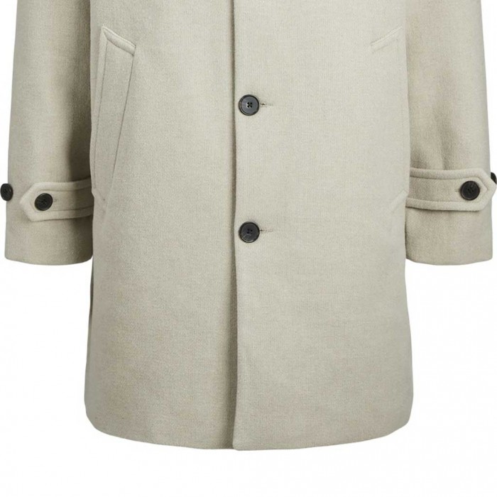 JACK & JONES JORVERMONT WOOL BLEND MAC COAT BEIGE