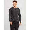 JACK & JONES JJELEO KNIT CREW NECK NOOS GREY/BLACK