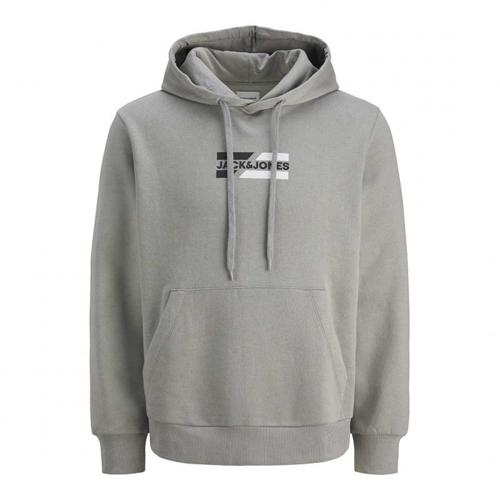 JACK & JONES JJCORP GRAPHIC SWEAT HOOD LN GRAY
