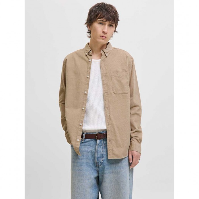 JACK & JONES JJECLASSIC CORD SHIRT L/S SN BEIGE